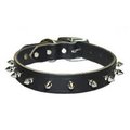 Omni Pet Omni Pet 445-10851 Omni Pet No.100LK-BK22 Leather Spiked 1-Ply Latigo Collar 1inx 22in Color Black 445-10851